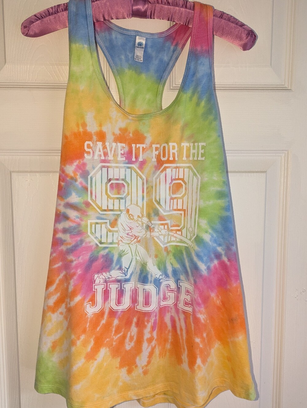 Judge #99 NYY Tie Dye Racerback Tank Top - Ladies Xxl -Save it for The Judge! ⚾⚾